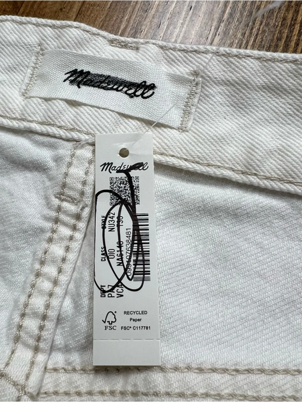 Madewell The Tall Darted Barrel Leg Jean Vintage Canvas Cream White Size 30 Tall